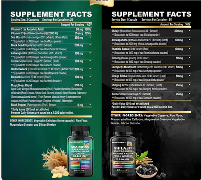 MuscleMax™ Sea Moss & Shilajit Ultimate Supplement Bundle